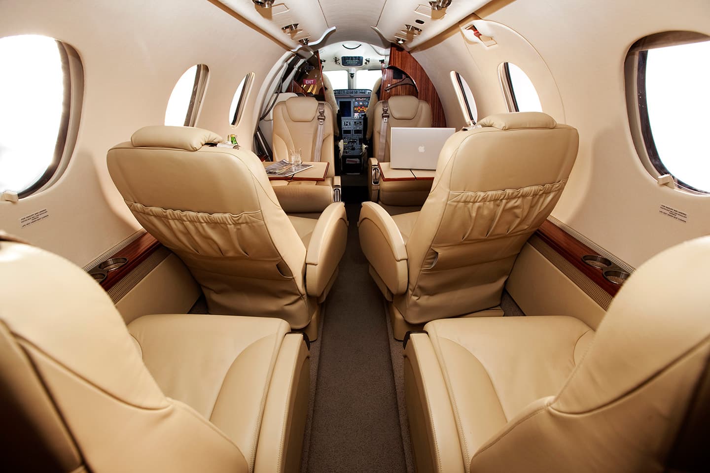 Cabin interior of a Beechcraft Premier IA