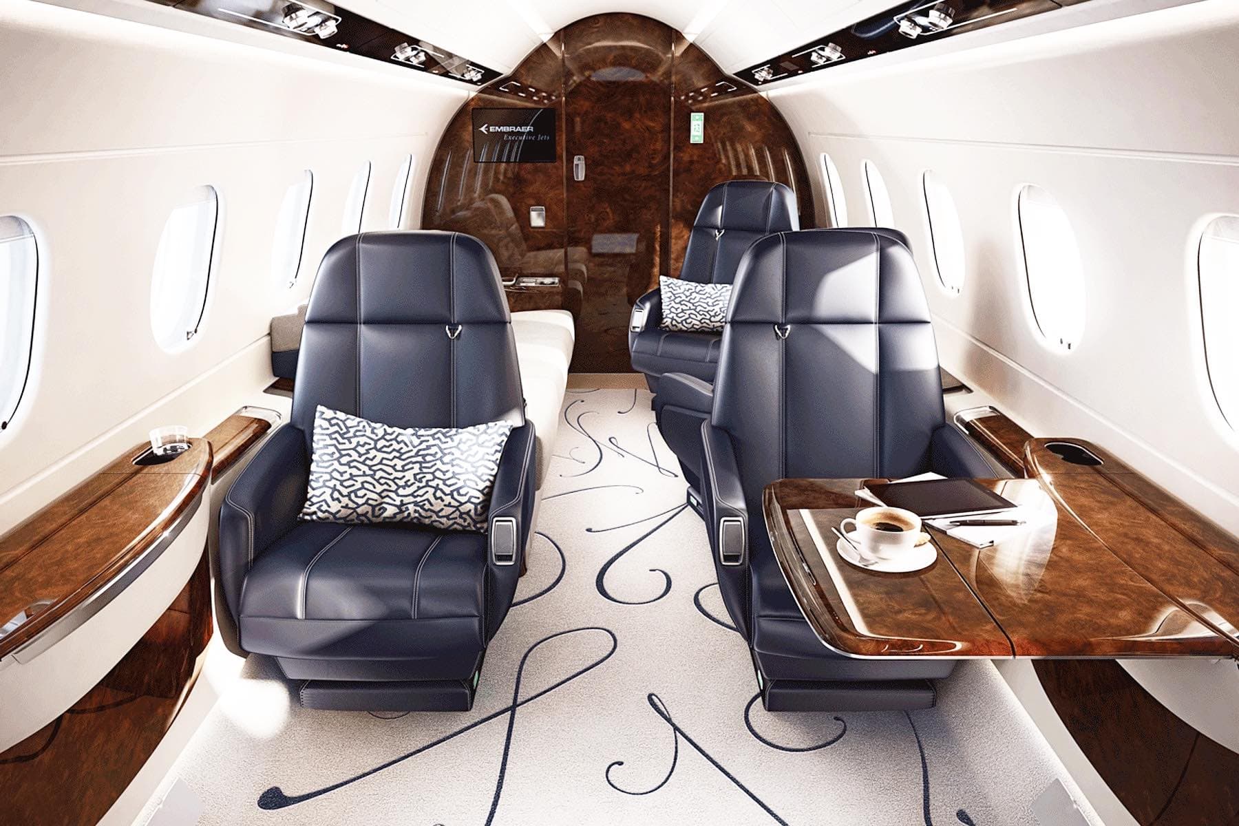 Cabin interior of a Embraer Legacy 500