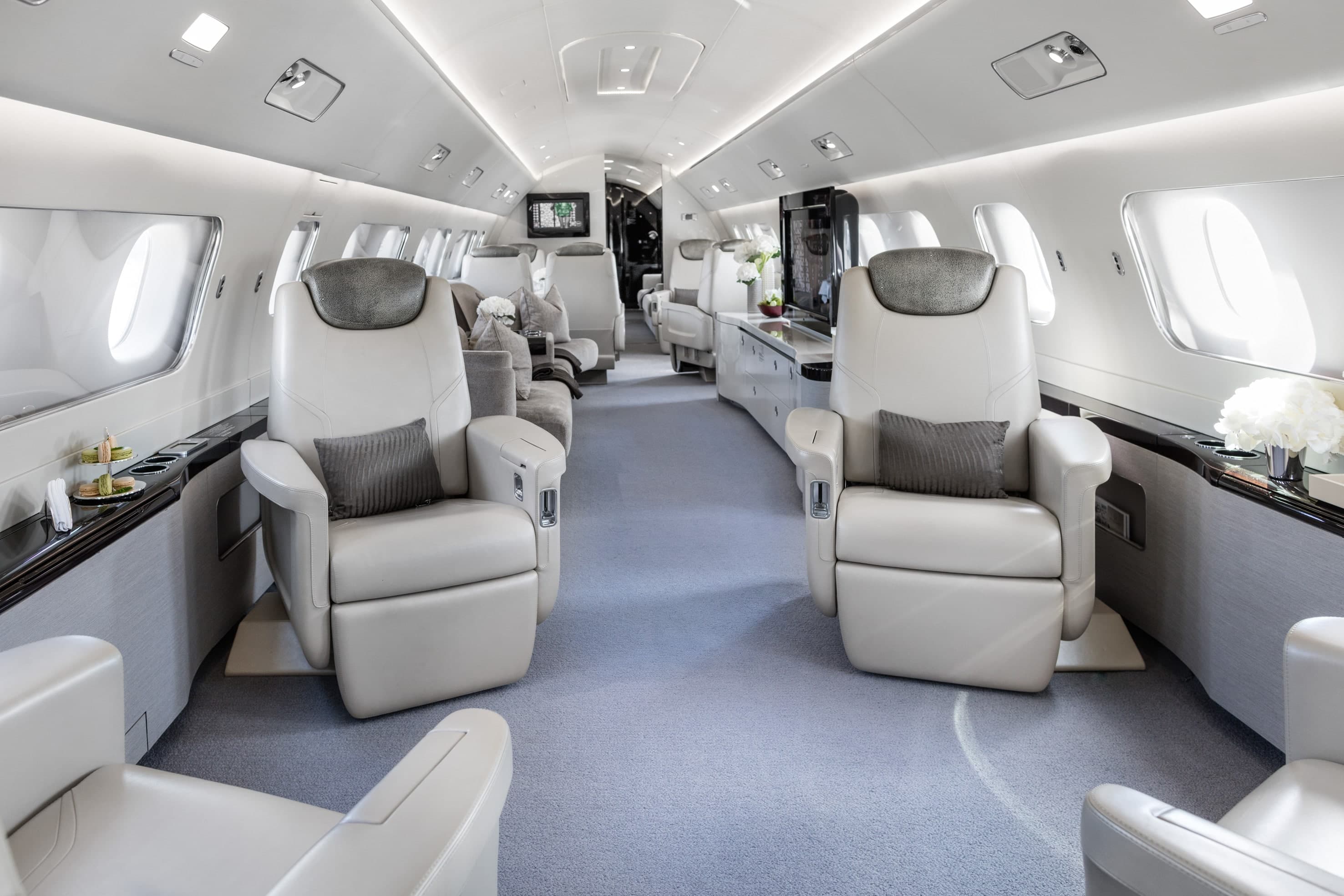 Cabin interior of a Embraer Lineage 1000E