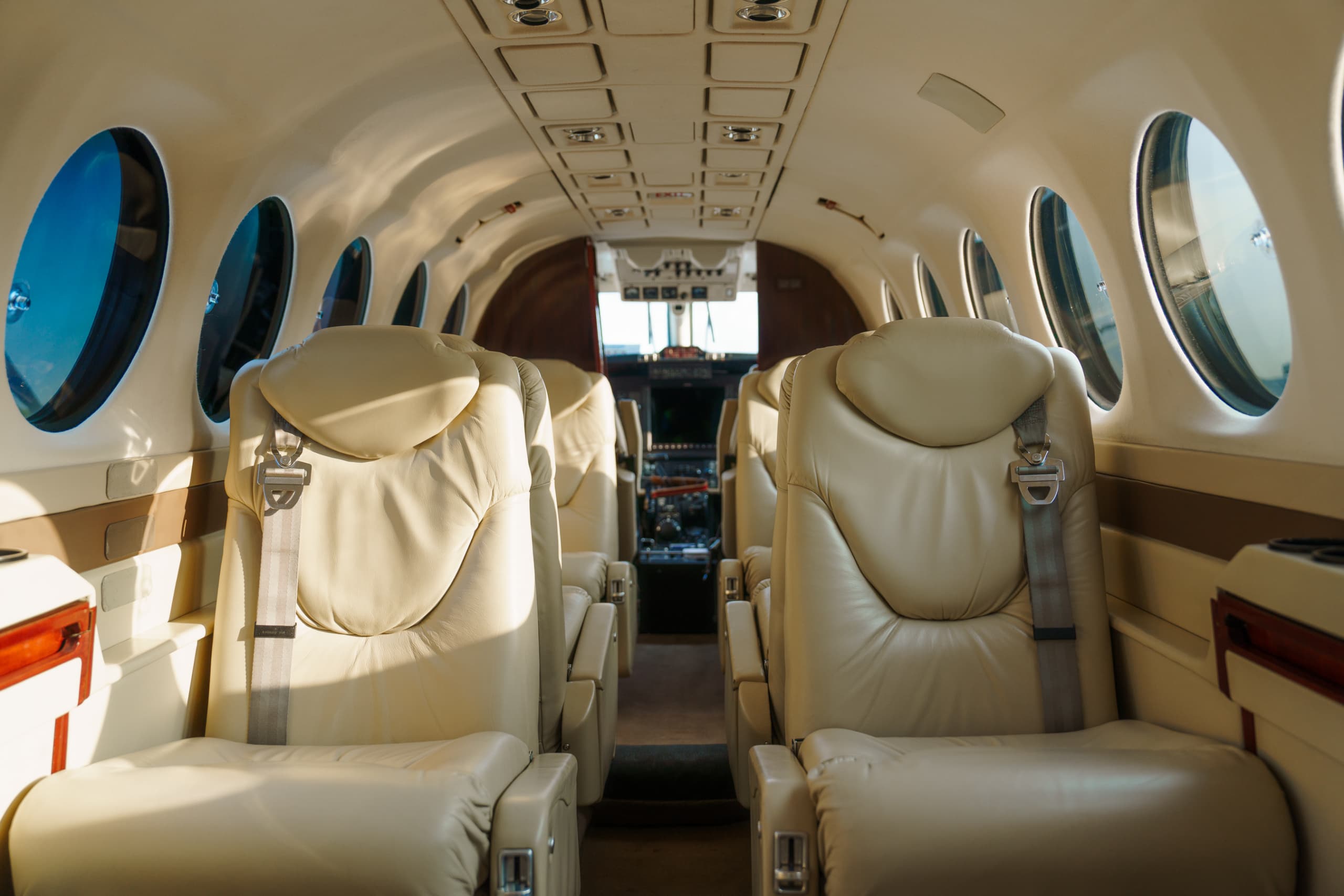 Cabin interior of a Beechcraft King Air 350i
