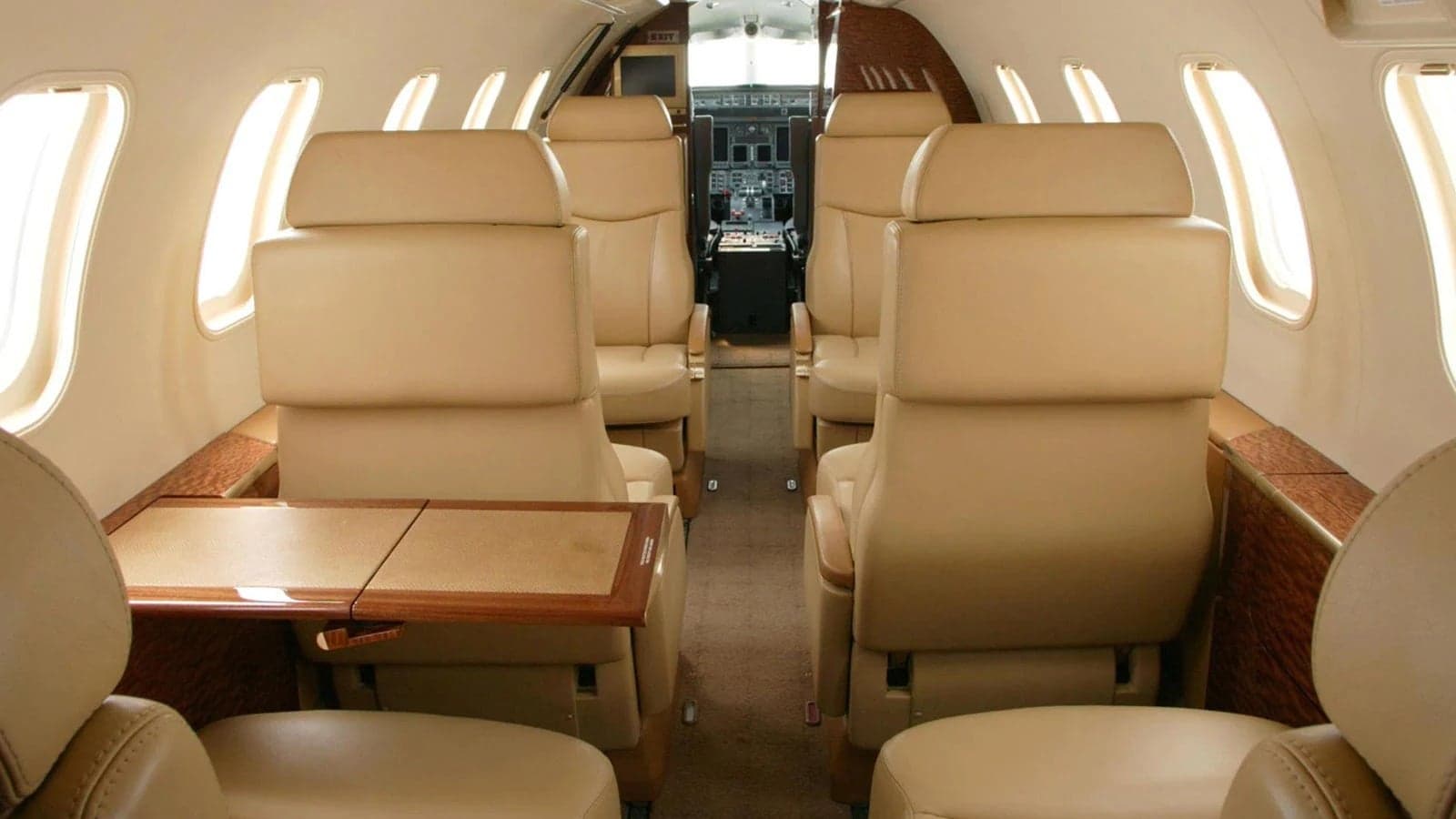 Cabin interior of a Learjet 31A