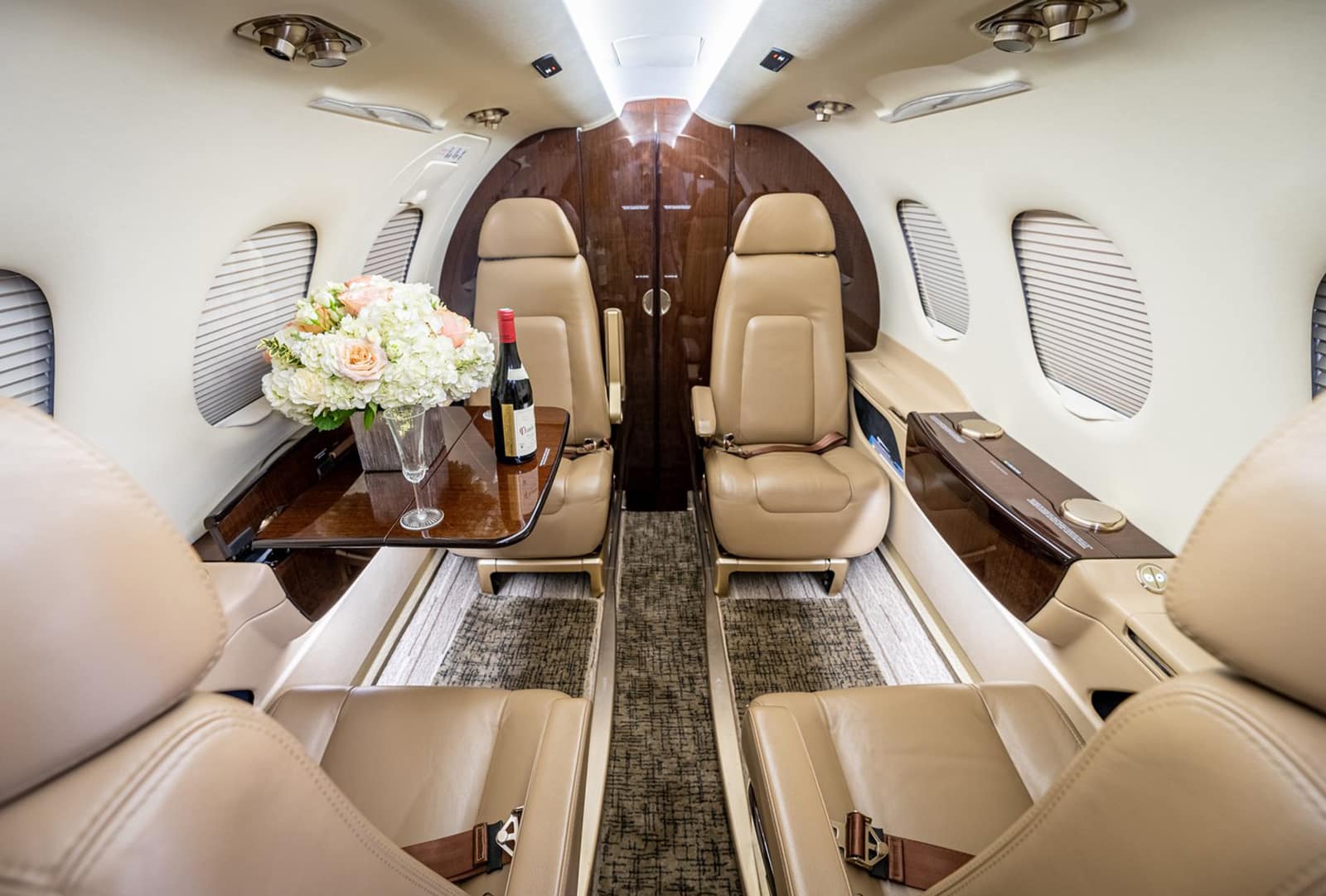 Cabin interior of a Embraer Phenom 100EX