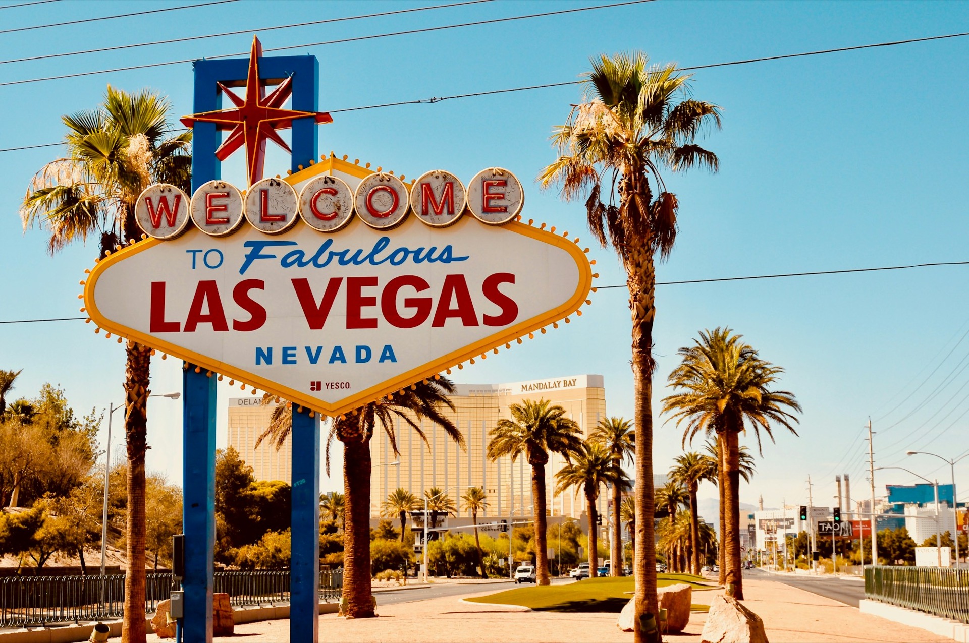 Las Vegas Strip skyline lit up at night